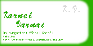 kornel varnai business card