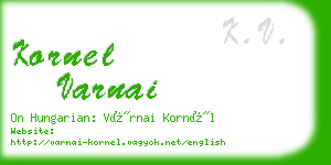 kornel varnai business card